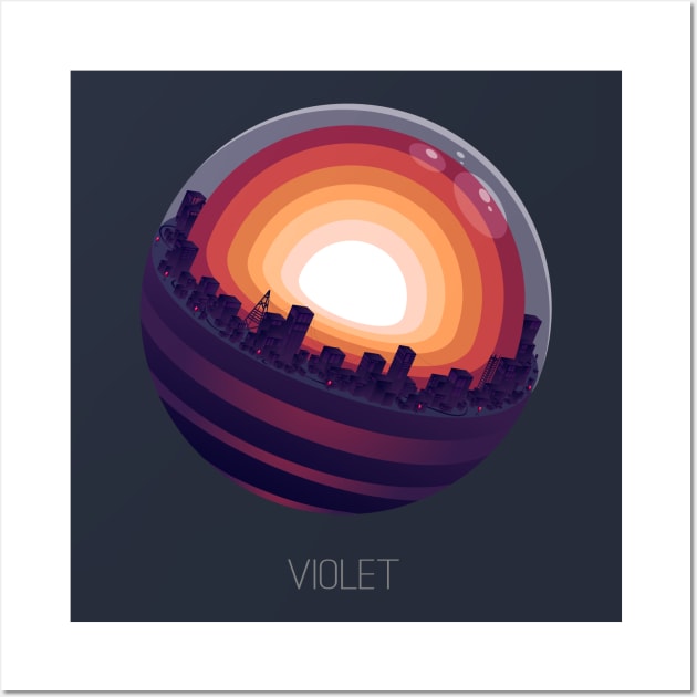 Violet Planet Wall Art by DaKoArt